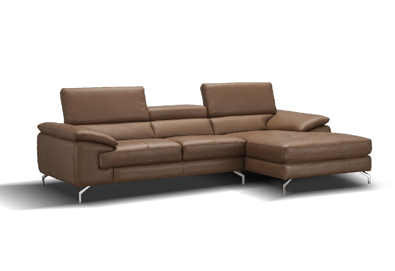 A973b Premium Leather Mini Sectional in Caramel | J&M Furniture - Canal Furniture