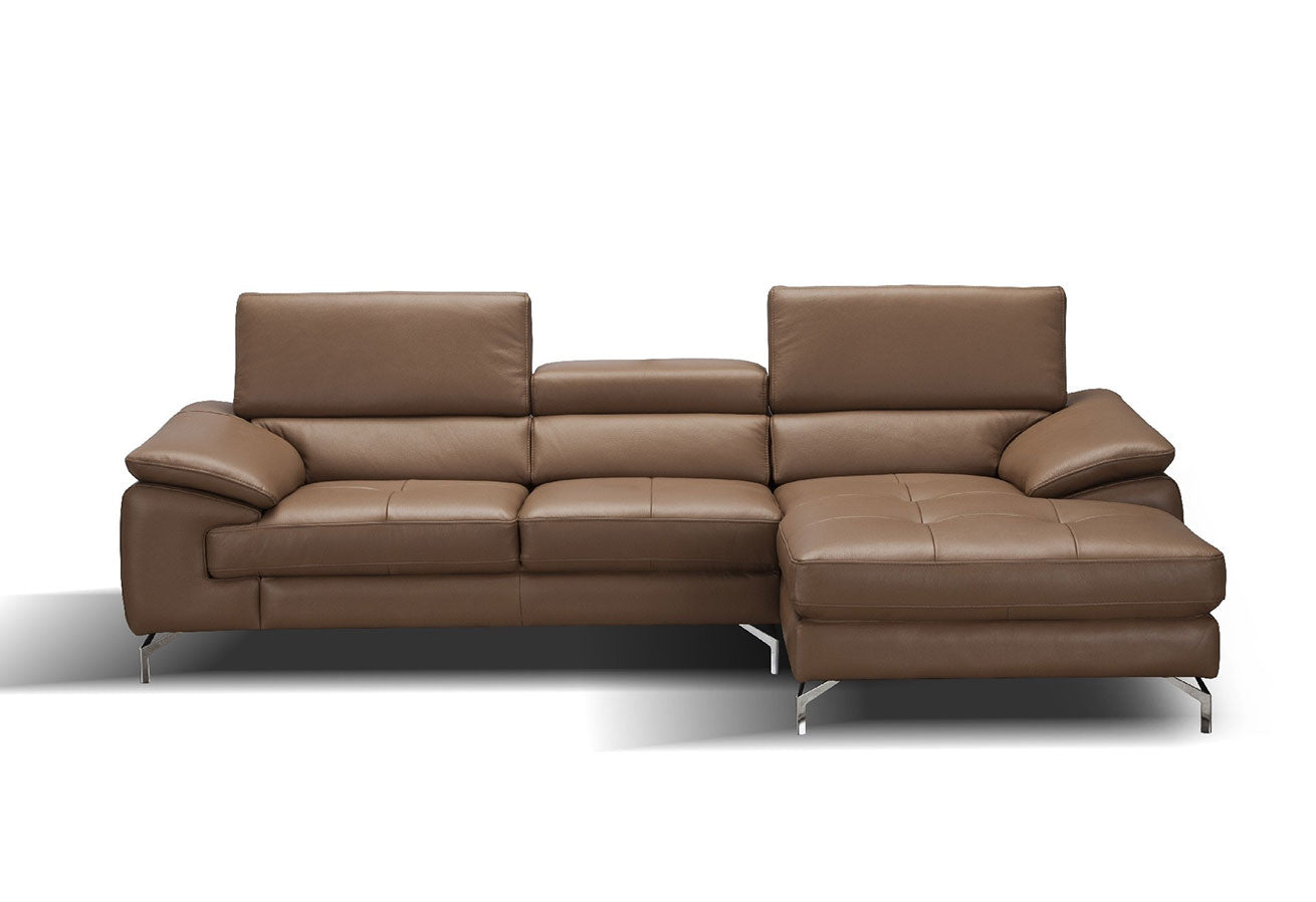 A973b Premium Leather Mini Sectional in Caramel | J&M Furniture - Canal Furniture