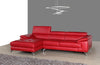 A973b Premium Leather Mini Sectional in Red | J&M Furniture