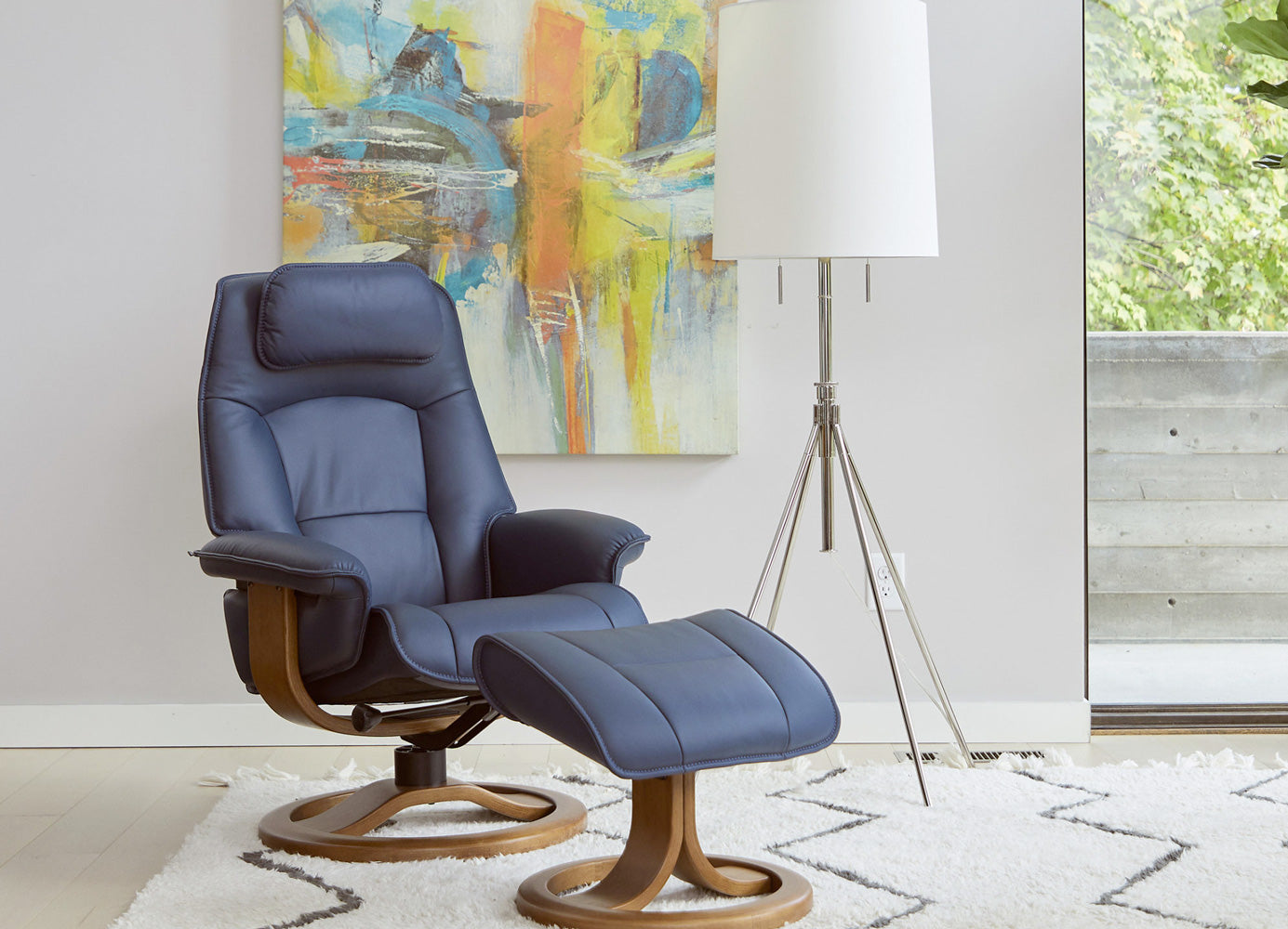 Admiral R Recliner in Blue | Fjords - Canal Furniture