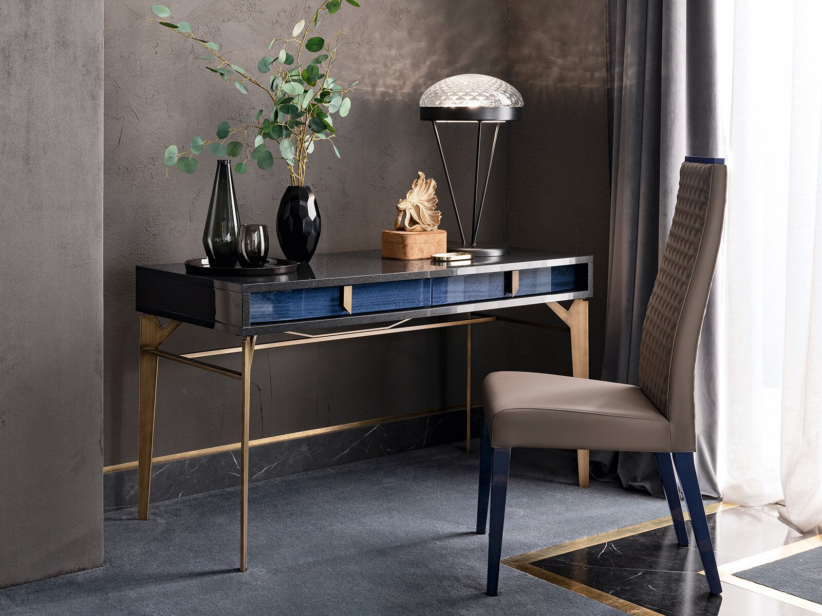 Alf Italia Vanity Desk & Chair Oceanum Desk in Blue