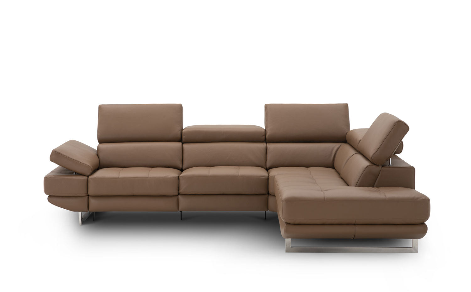 Annalaise Recliner Leather Sectional in Caramel | J&M Furniture