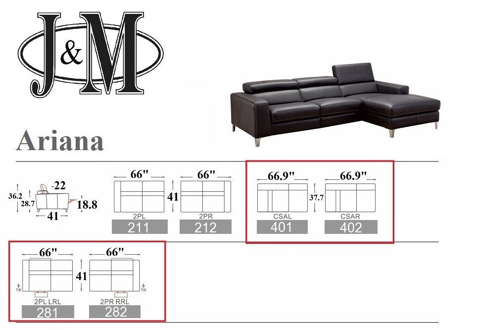 Ariana Premium Leather Sectional | J&M Furniture - Canal Furniture