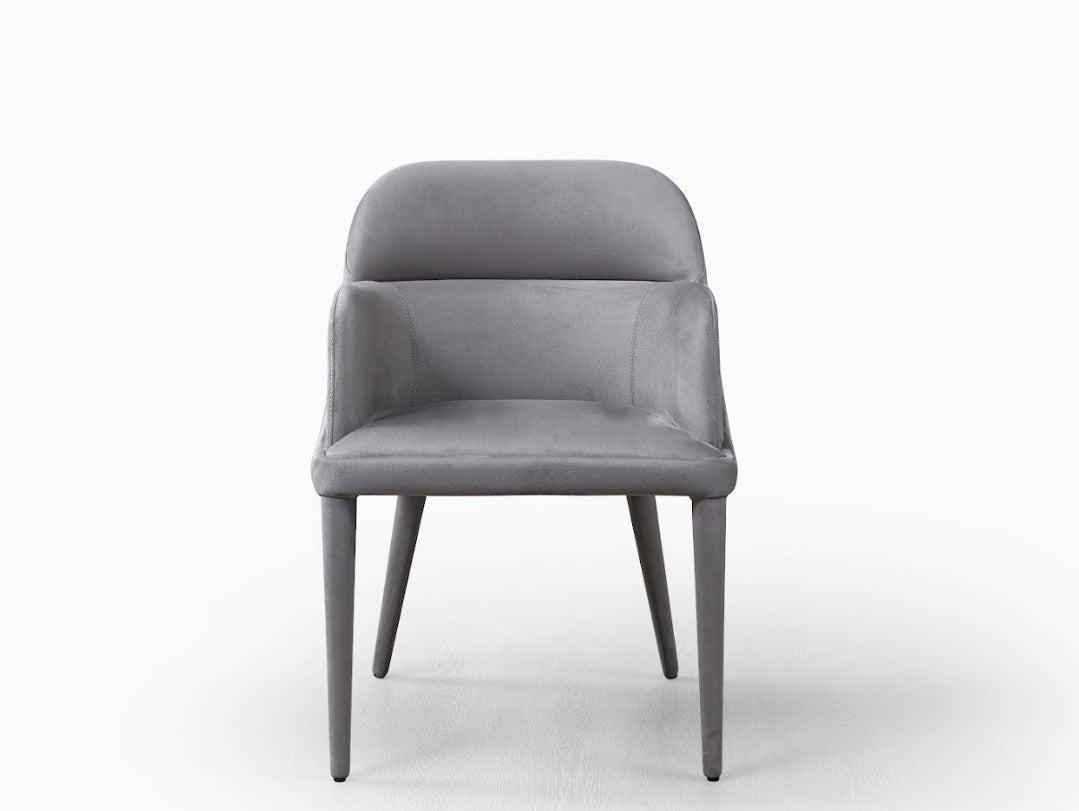 Baxter Nubuck Leather Arm Chair in Grey (pair) | J&M Furniture