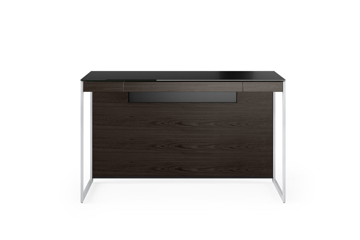 BDI Compact Desk Charcoal Stained Ash (CRL) / Satin Nickel (S) Sequel 20 6103 Small Office Desk | BDI Furniture