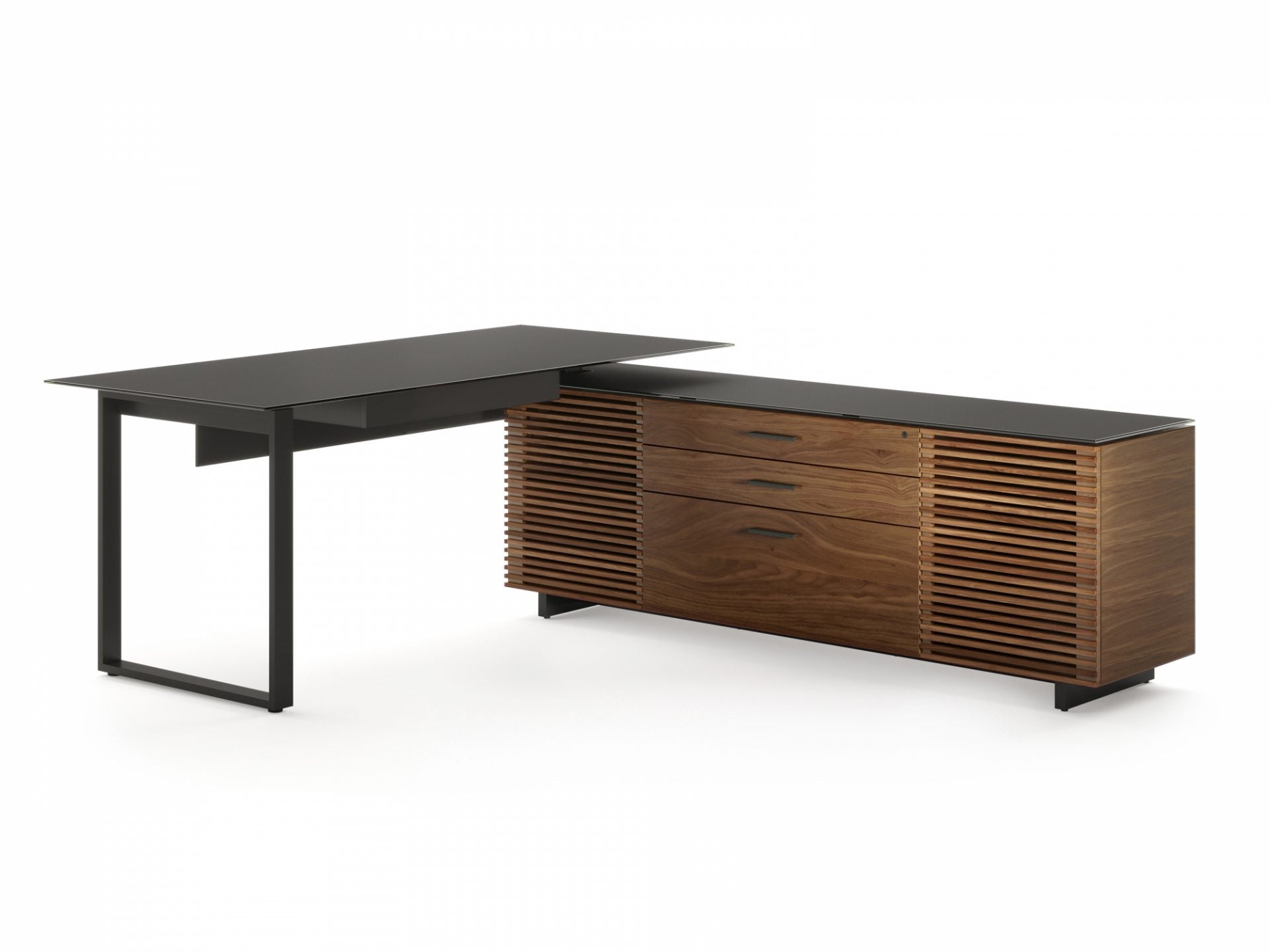 BDI Desk Natural Walnut (WL) Corridor L-Desk 6531 | BDI