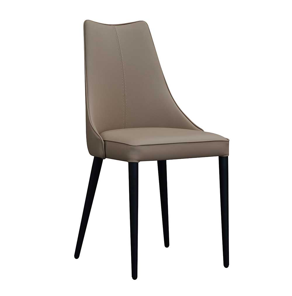 Bosa Dining Chair in Tan with Black Legs