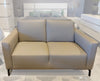 Caleb Leather Loveseat in Taupe | Max Divani - Canal Furniture