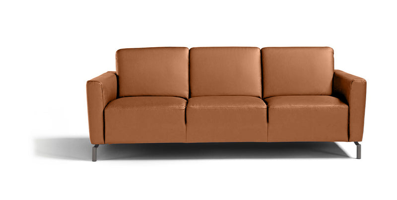 Caleb Leather Sofa in Taupe | Max Divani