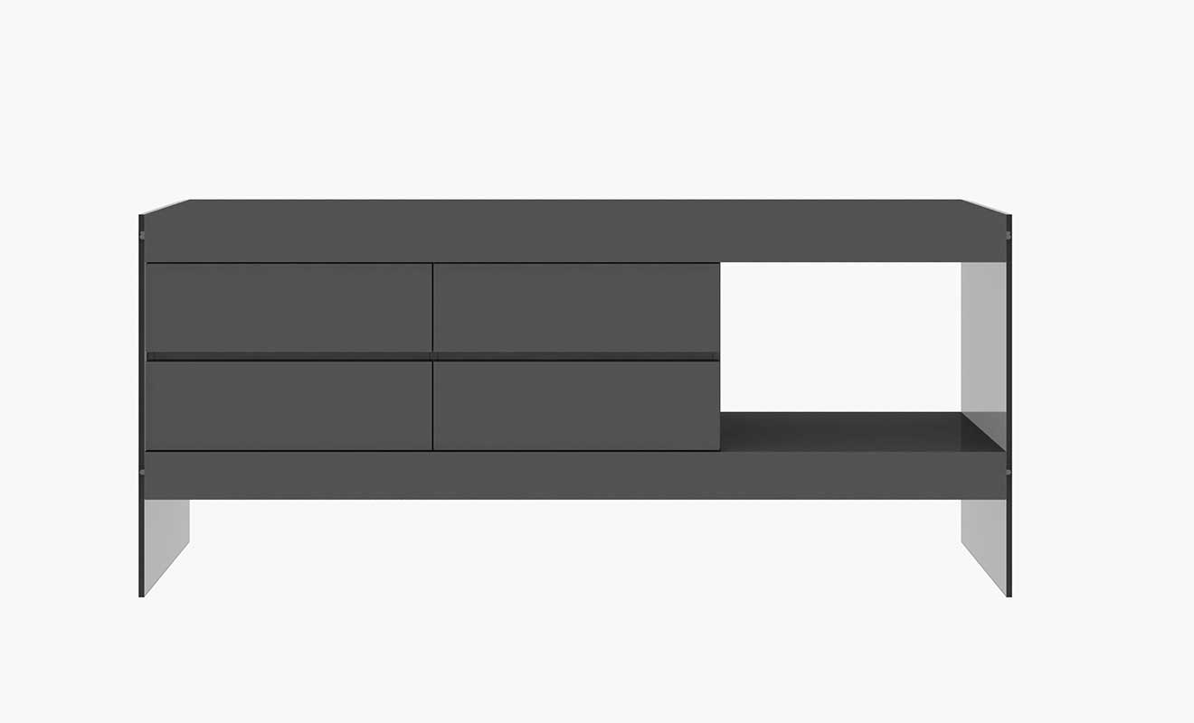 Grey Cloud Modern Buffet in High Gloss - Canal Furniture