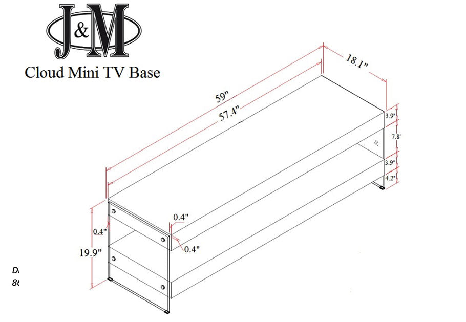 Grey Cloud Mini TV Base in High Gloss | J&M Furniture - Canal Furniture