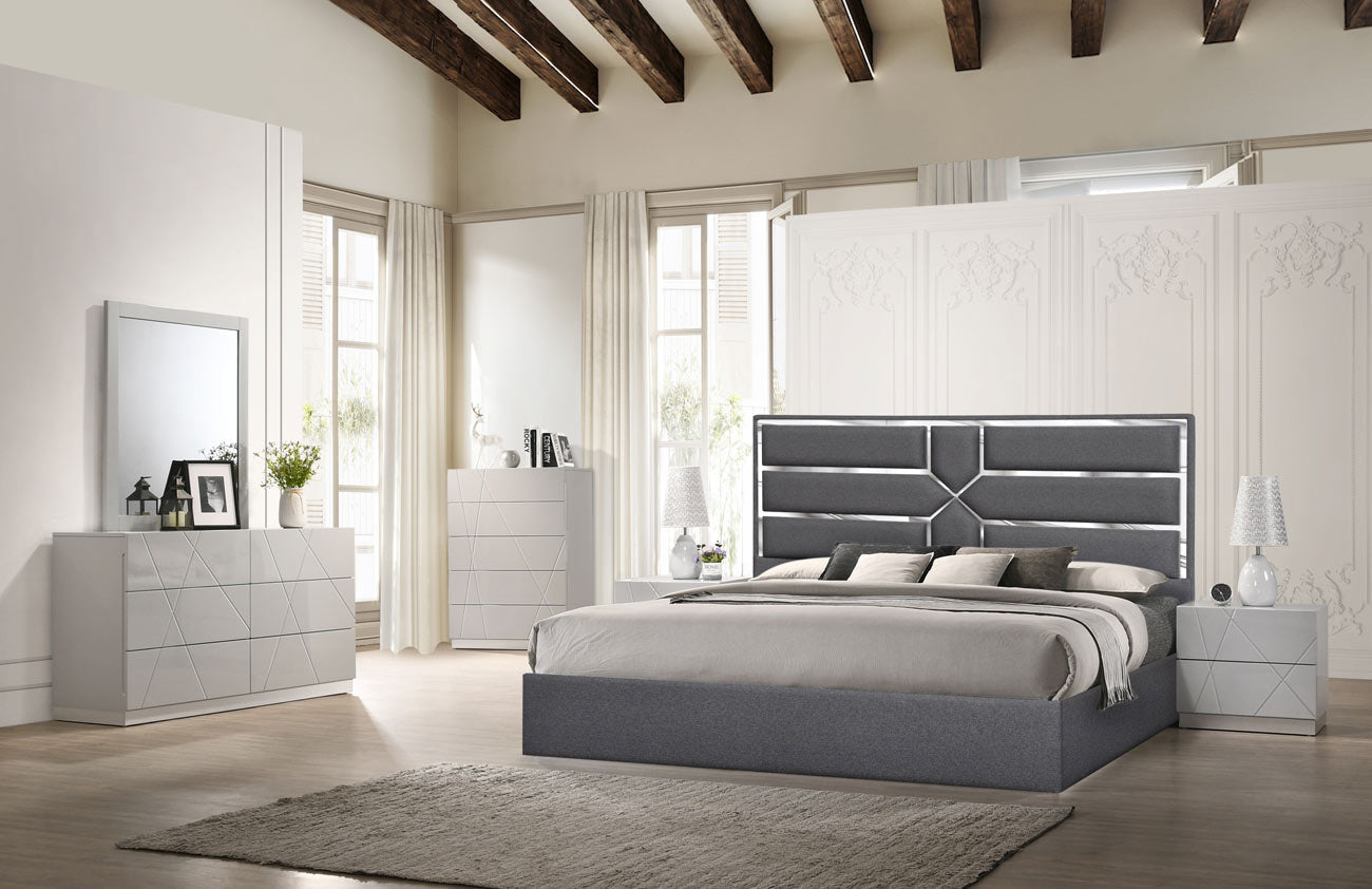 Da Vinci Bed in Charcoal - Canal Furniture