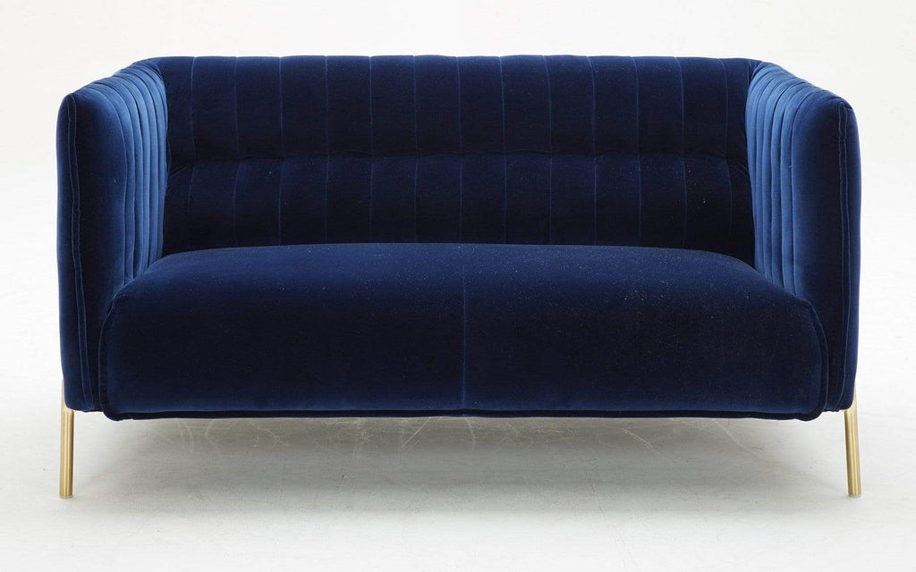 Deco Blue Fabric Loveseat | J&M Furniture