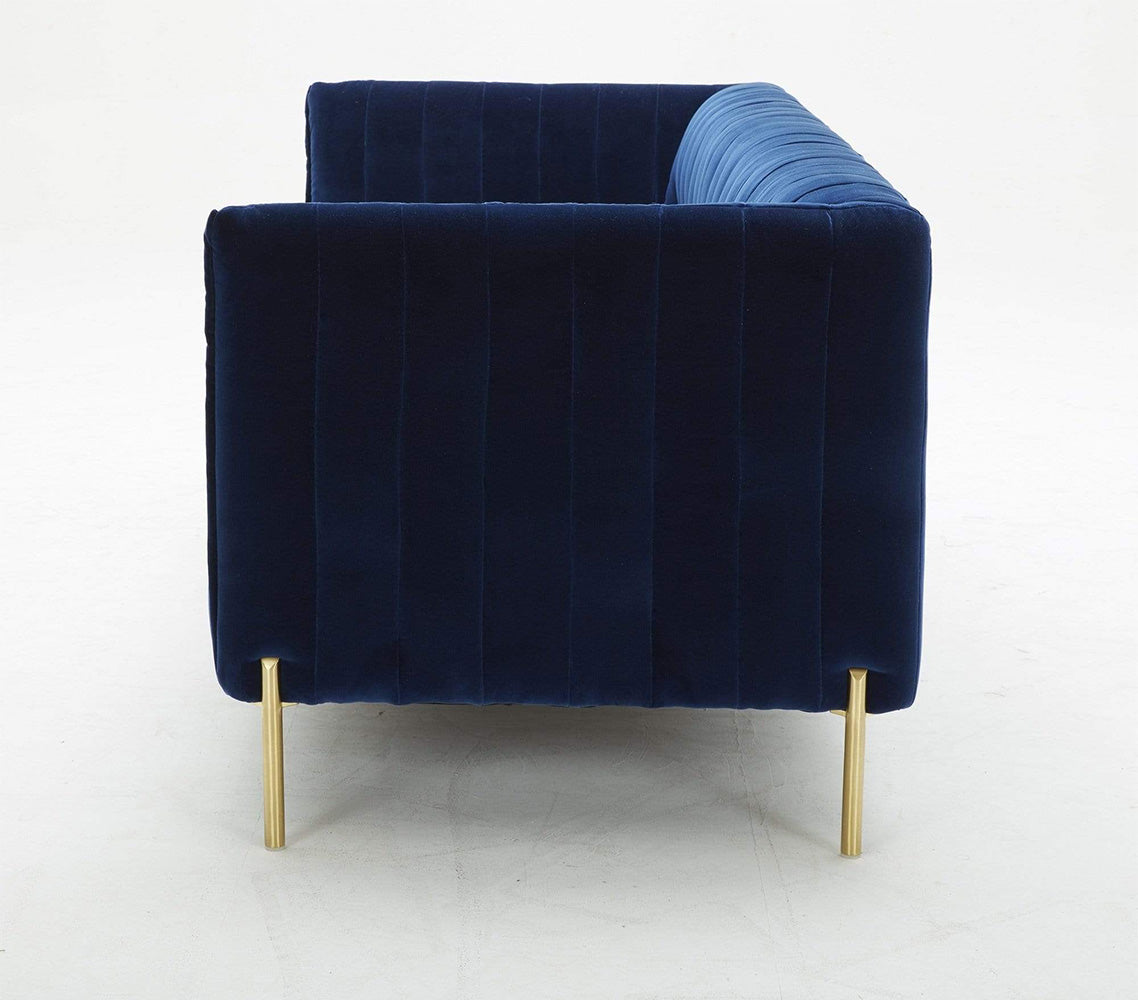 Deco Blue Fabric Loveseat | J&M Furniture