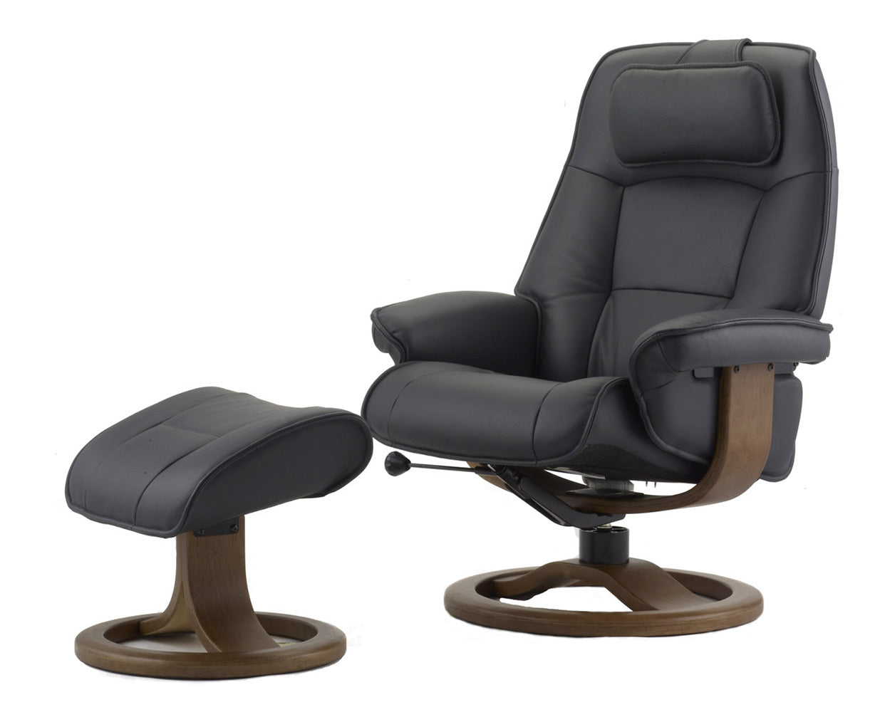 Fjords Chair Admiral R Recliner in Black | Fjords