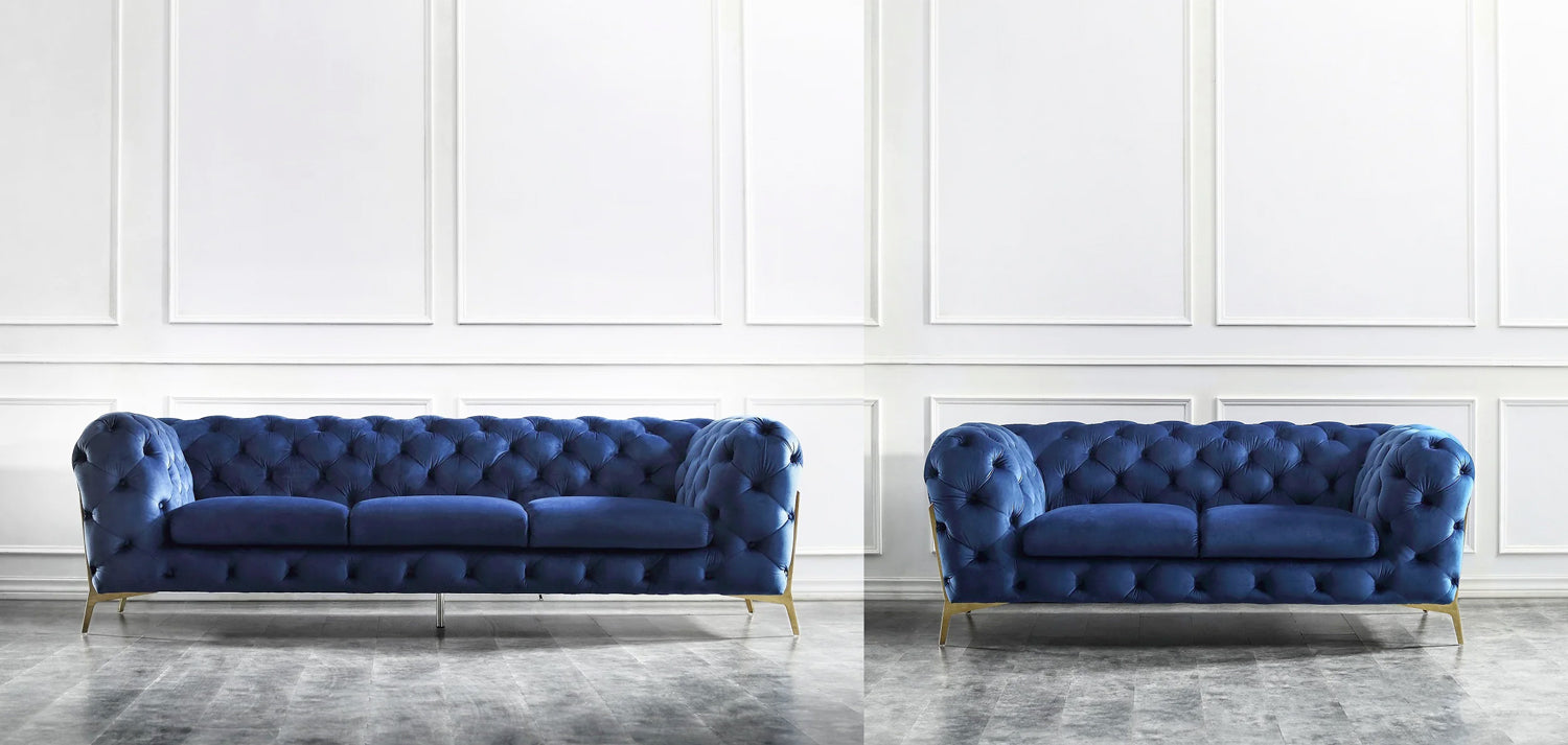 Glamour Blue Sofa Collection | J&M Furniture