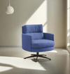 Thea I572 Lounge Fabric Armchair in Blue | Incanto