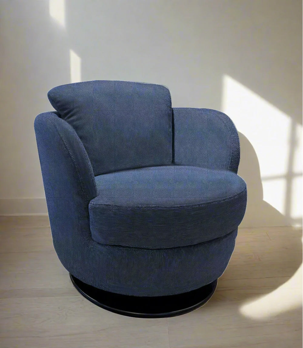 i743 Pienza Swivel/Rocking Armchair in Blue | Incanto - Canal Furniture