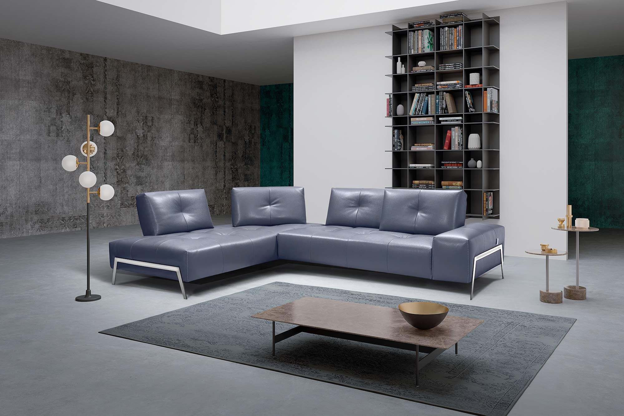 i763 Sectional Sofa in Light Blue | Incanto - Canal Furniture