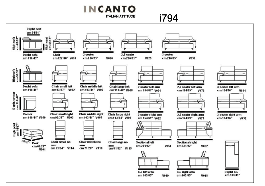 i794 Sectional in Light Grey | Incanto - Canal Furniture