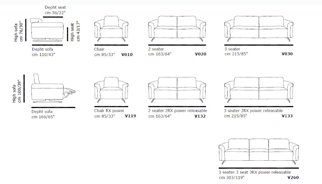 i803 Reclining Leather Sofa | Incanto