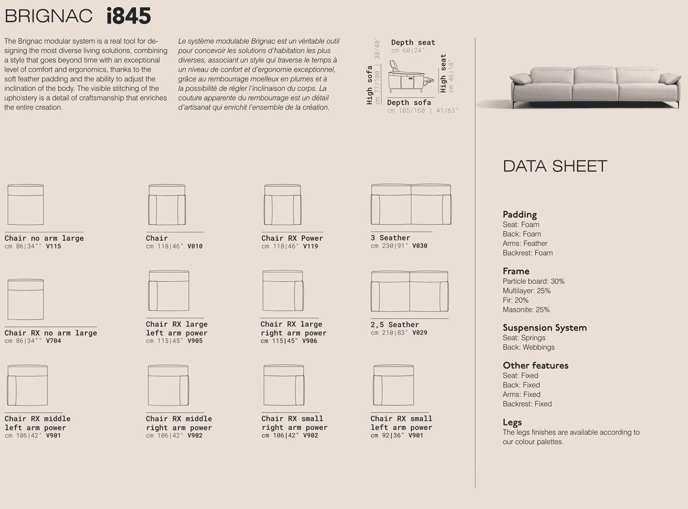 Brignac i845 Leather Loveseat | Incanto - Canal Furniture