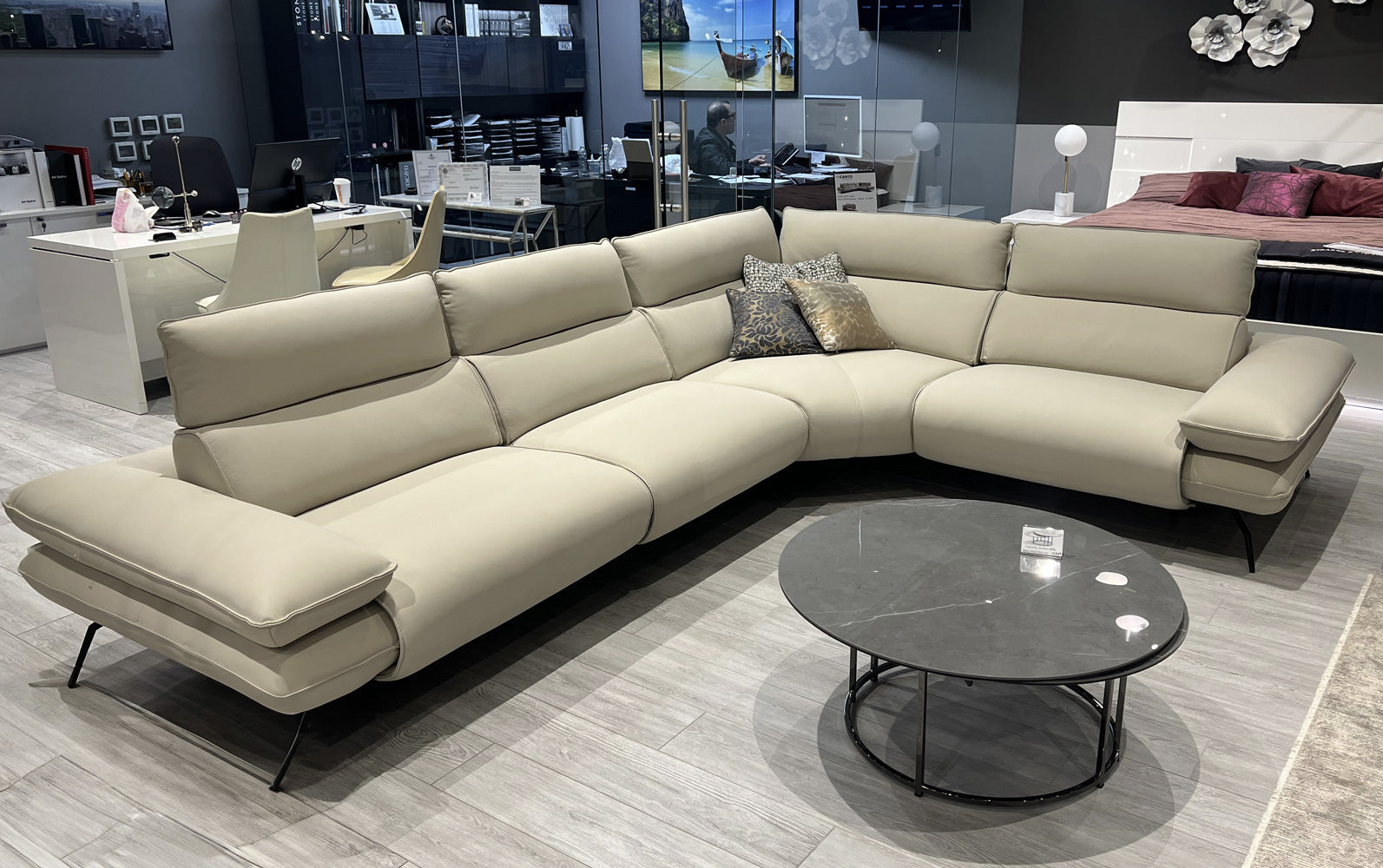 Mira i861 Reclining Leather Sectional | Incanto - Canal Furniture