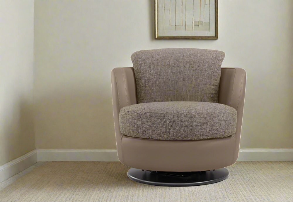 Incanto Italian Attitude Chair i743 Pienza Swivel/Rocking Armchair in Taupe | Incanto