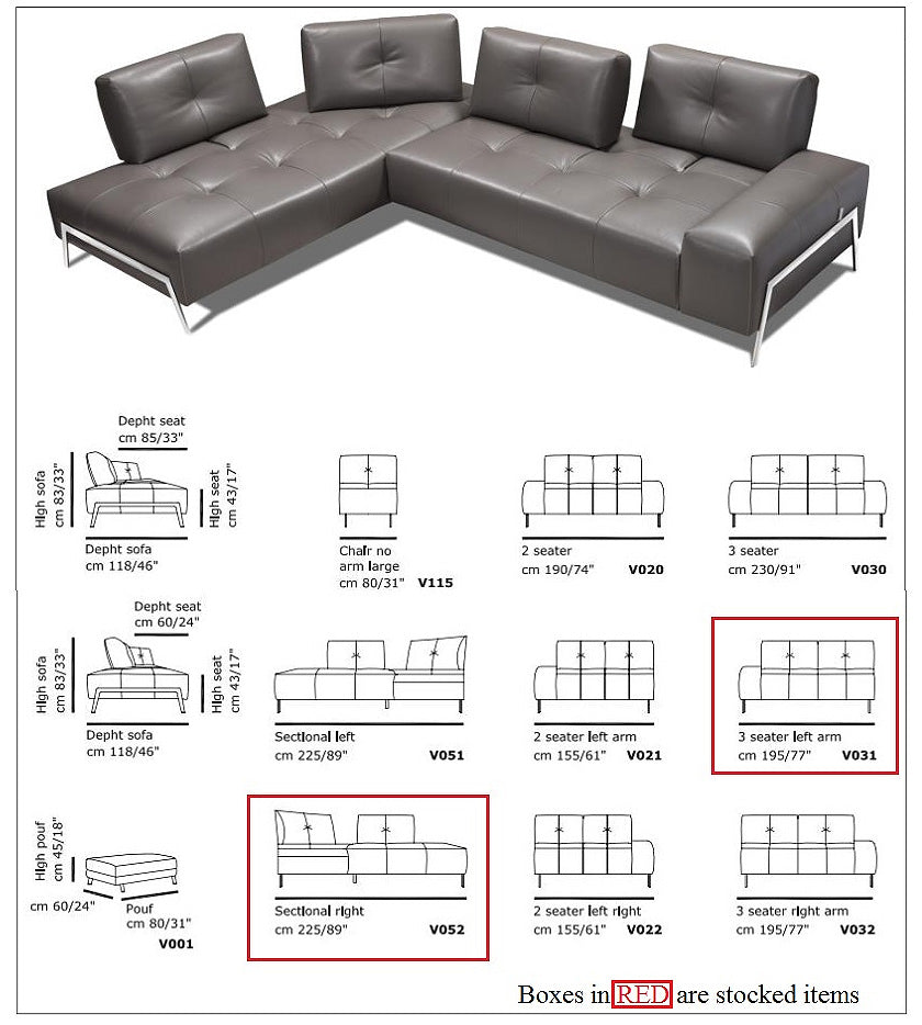 Incanto Italian Attitude Couches & Sofa i763 Sectional Sofa in Light Blue | Incanto