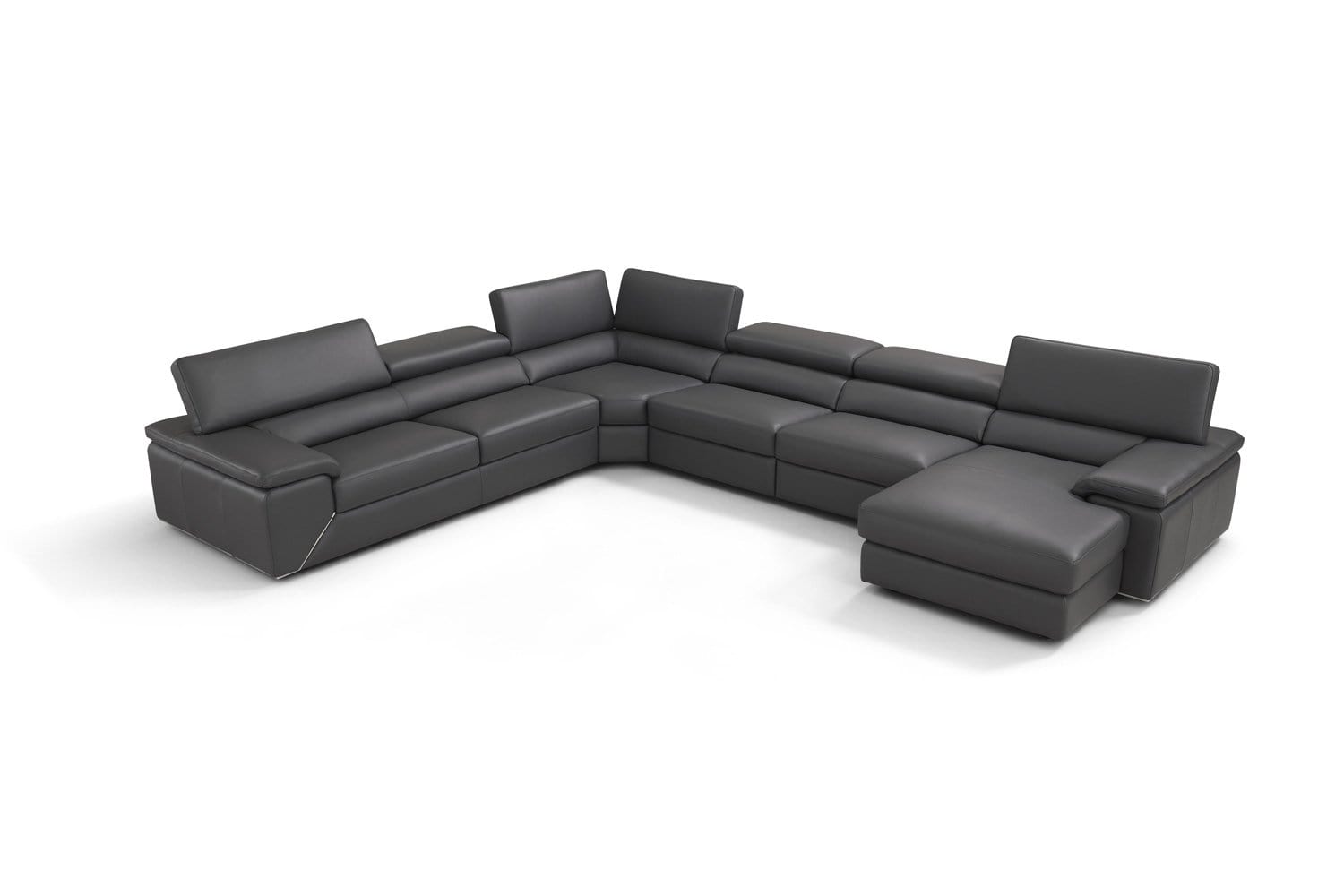 Incanto Italian Attitude Couches & Sofa i788 U-Shaped Sectional Sofa in Slate Grey | Incanto