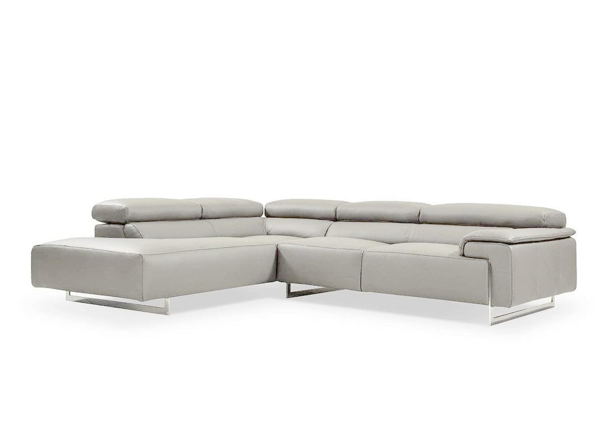 Incanto Italian Attitude Couches & Sofa Left Hand Facing Chaise i794 Sectional in Light Grey | Incanto