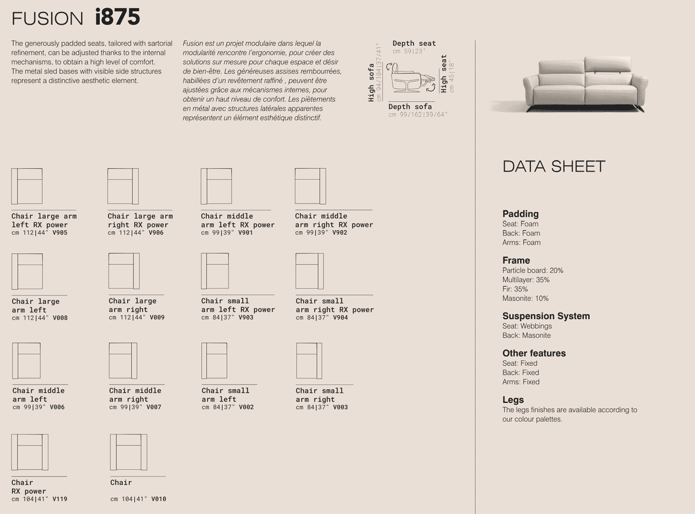 Incanto Italian Attitude Loveseat Fusion i875 Reclining Loveseat | Incanto (Special Order)