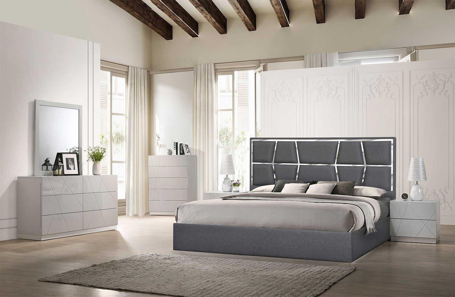 J and M Furniture Bed Degas Bed in Charcoal | J&M Furniture