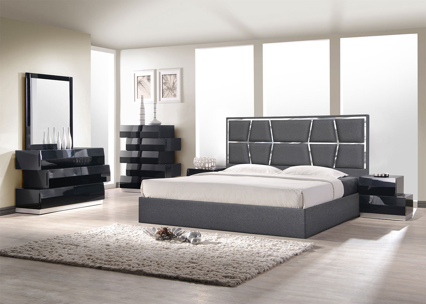 J and M Furniture Bed Degas Bed in Charcoal | J&M Furniture