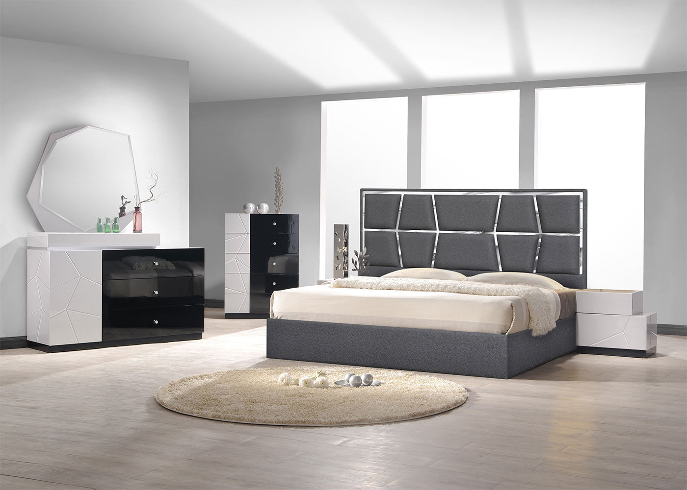 J and M Furniture Bed Degas Bed in Charcoal | J&M Furniture