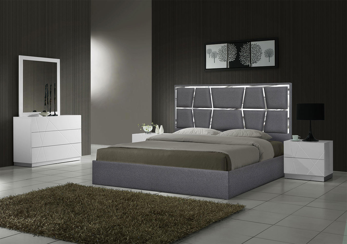 J and M Furniture Bed Degas Bed in Charcoal | J&M Furniture
