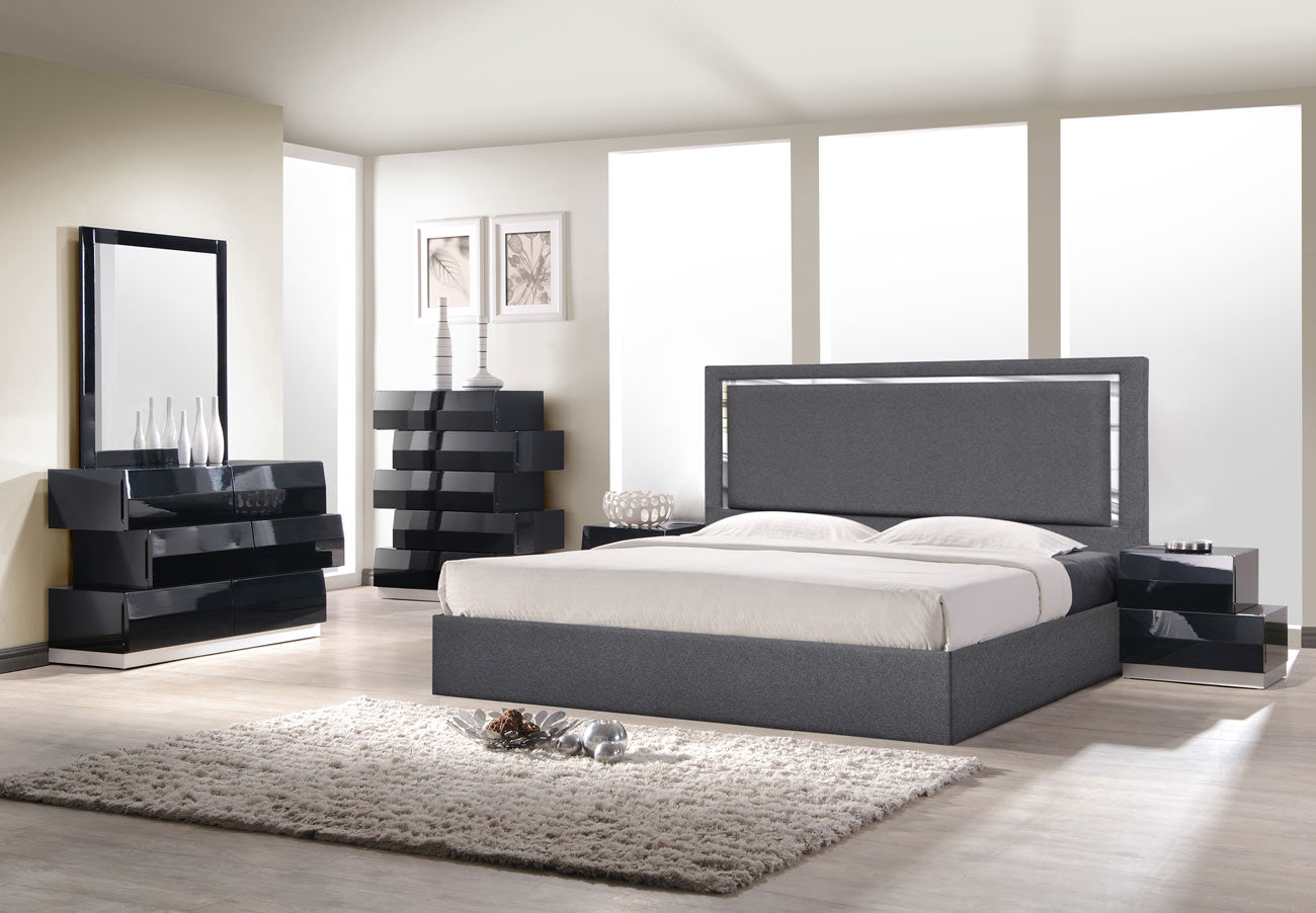 J and M Furniture Bed Monet Bed in Charcoal