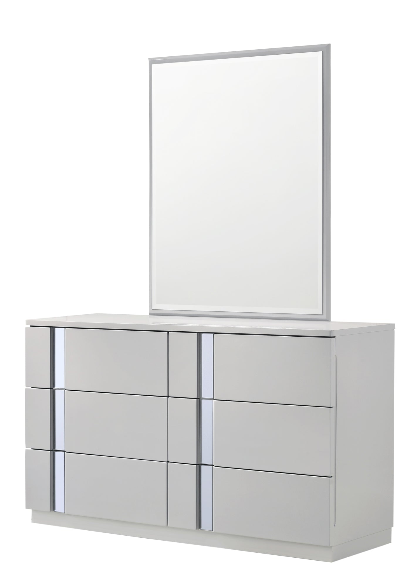 J and M Furniture Bedroom Palermo Dresser & Mirror in Grey