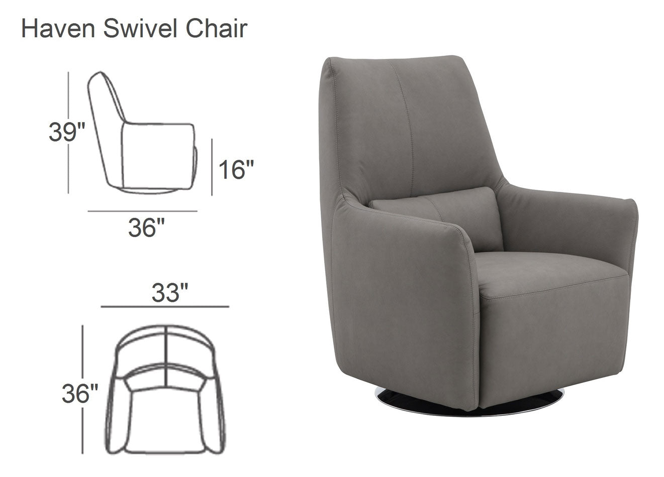 J and M Furniture Chair Haven Swivel Chair in Truffle | J&M Furniture