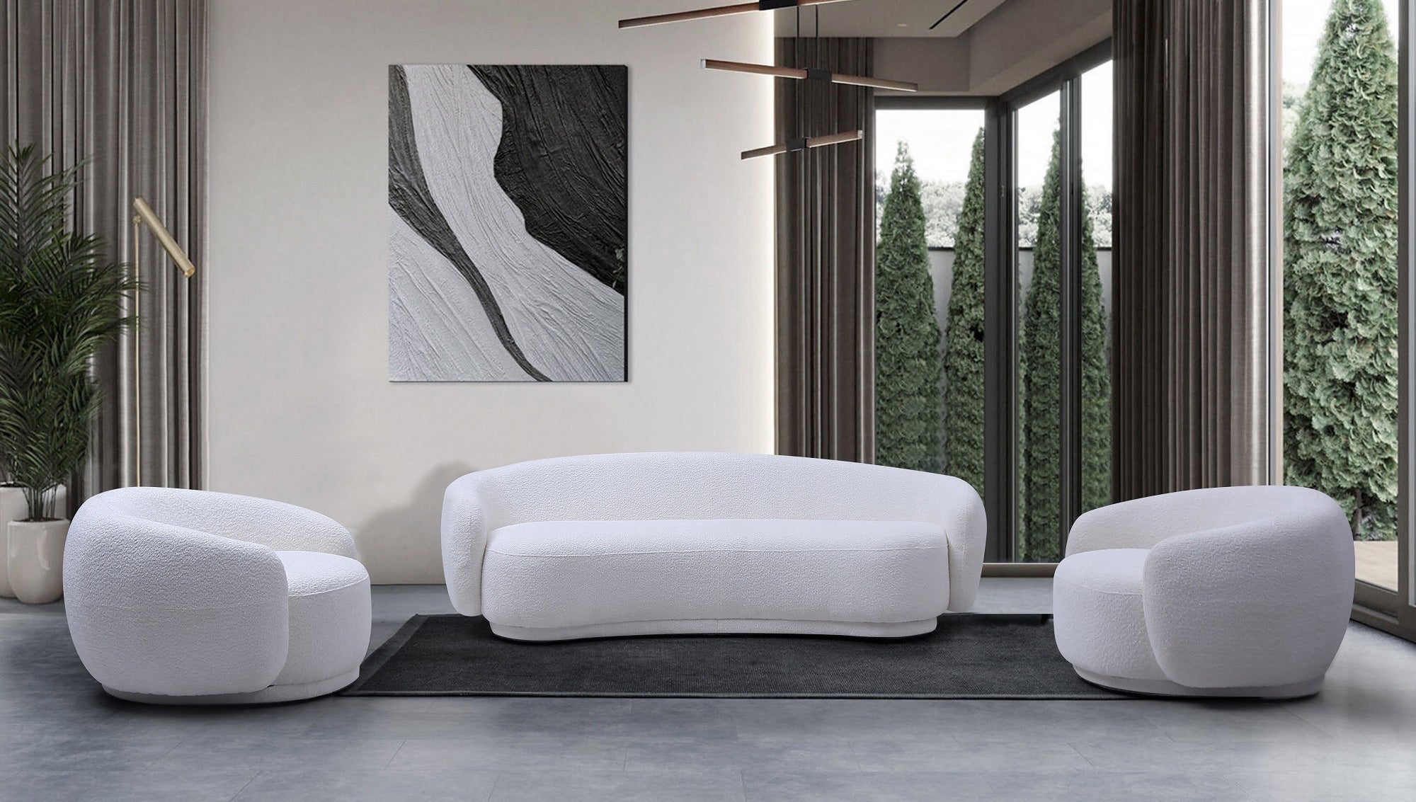 J and M Furniture Chair Lounge Fabric Chair in Off White | J&M Furniture