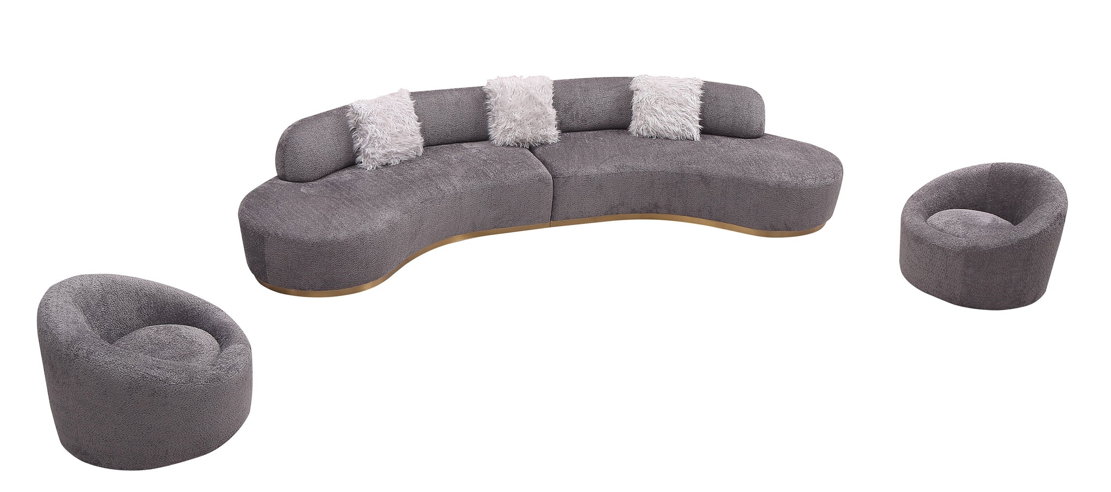 J and M Furniture Chair Moon Fabric Chair in Dark Grey | J&M Furniture
