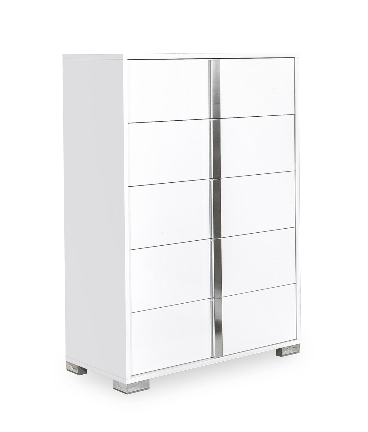 J and M Furniture Chest Alice Gloss White Chest