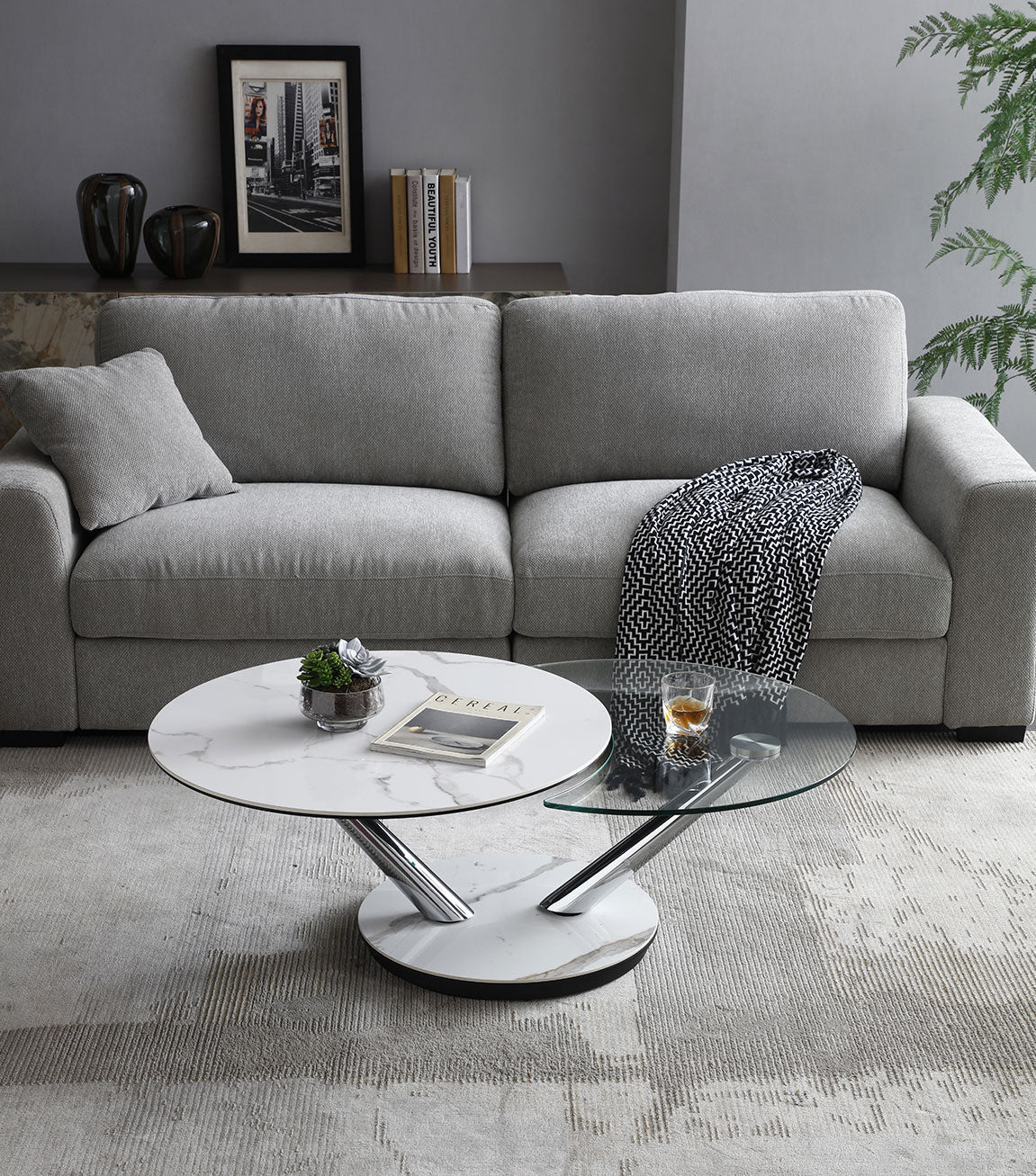 J and M Furniture Coffee Table Moon Rotary Coffee Table | J&M Furniture