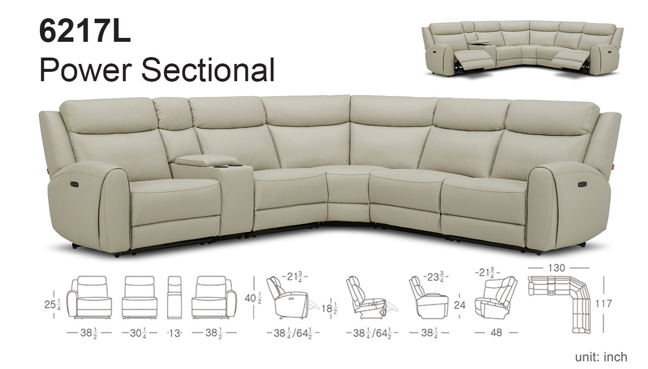 J and M Furniture Couches & Sofa 6217L Power Sectional | J&M Furniture