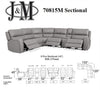 J and M Furniture Couches & Sofa 70815M Reclining Sectional in Grey | J&M Furniture