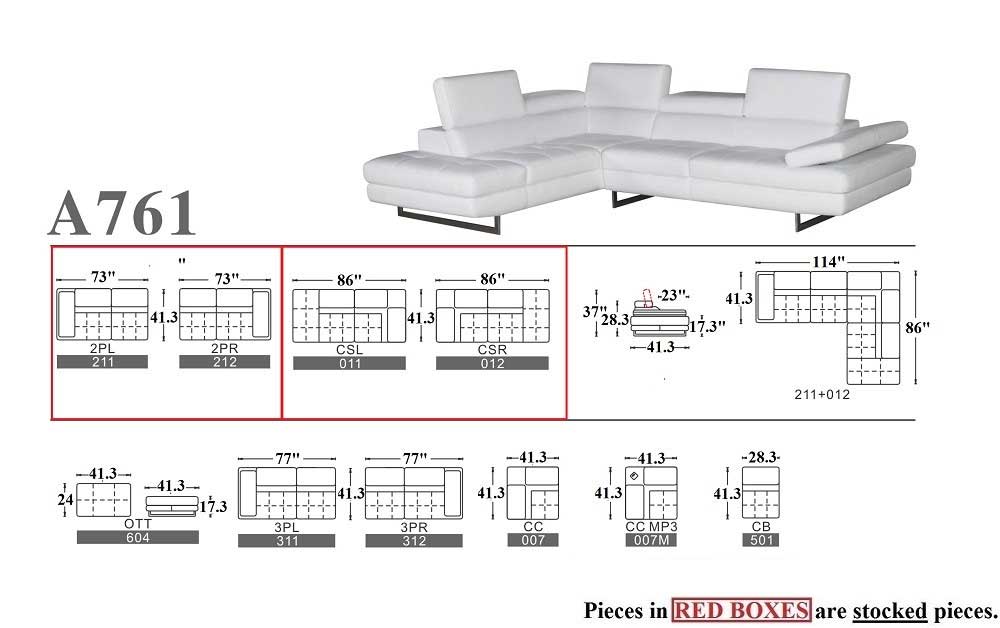 J and M Furniture Couches & Sofa A761 Sectional in Truffle | J&M Furniture