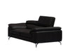 J and M Furniture Couches & Sofa A973 Italian Leather Sofa Collection in Black | J&M Furniture