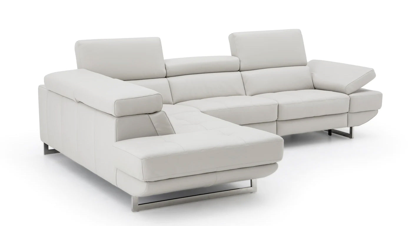 J and M Furniture Couches & Sofa Annalaise Leather Recliner Sectional in Silver Grey | J&M Furniture