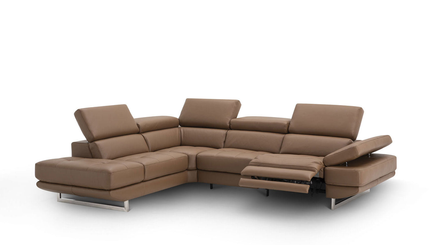 J and M Furniture Couches & Sofa Annalaise Recliner Leather Sectional in Caramel | J&M Furniture