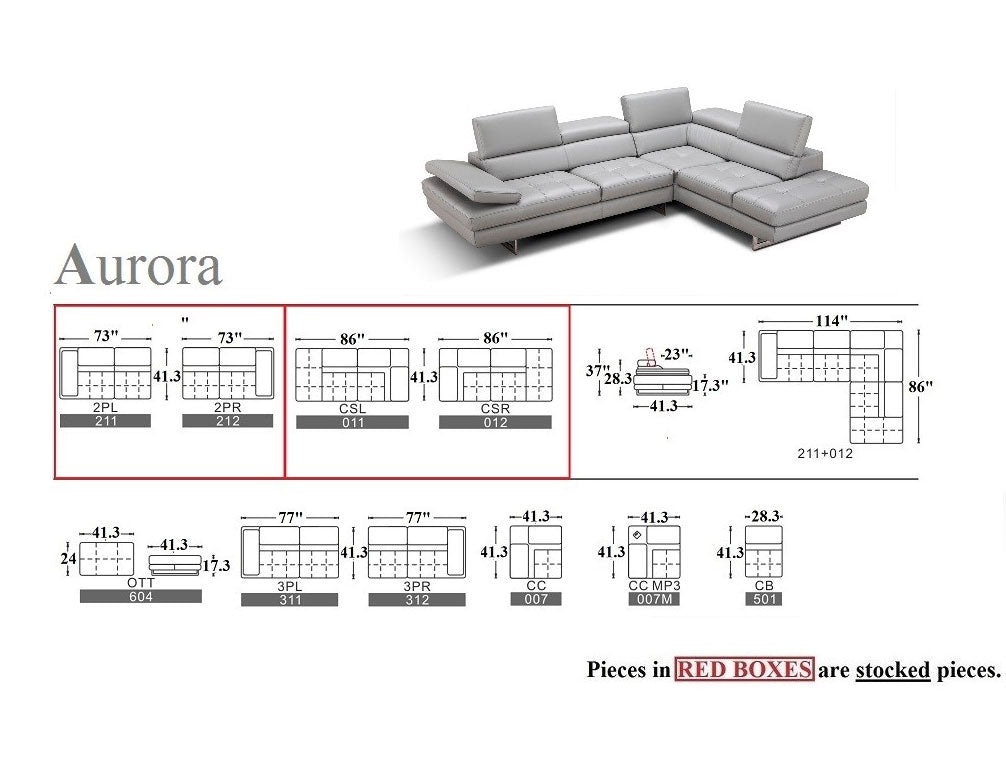 J and M Furniture Couches & Sofa Aurora Modern Sectional | J&M Furniture